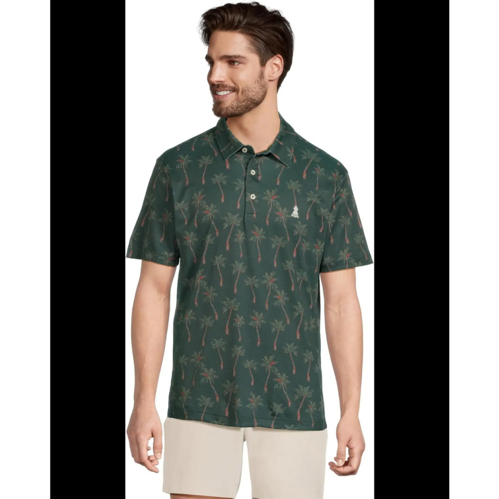 NEW Chubbies The Brushstroke Palm Performance Green Polo Size XL Golf Shirt